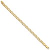 Black Bow Jewelry Men's 6.5mm 14K Yellow Gold Solid Flat Curb Chain Bracelet, 8 Inch - 2 of 3