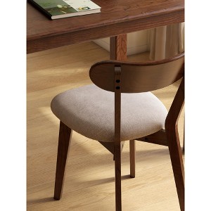 NicBex Solid Wood Upholstered Dining Chair, Rustic Wooden Kitchen Chairs with Wide Curved Backrest, Chair for Dining Room Kitchen - 1 of 4