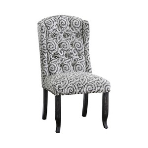 Set of 2 Edwards Fabric and Wood Accent Chairs Black/Gray - ioHOMES, Dark Gray