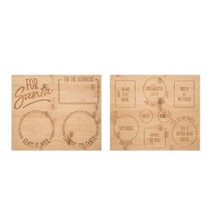 Transpac Bamboo Reversible Holiday Party Serving Set of 2 Christmas Home Decorations - 1 of 1