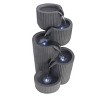 Alpine Corporation 32" 5-Tier Gray Fluted Pots Fountain: Outdoor LED-Lit Water Feature, Resin Crafted, Electric Powered - 2 of 4