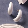 SOHI Women's Chalk White The Semi-Fold Hoop Earrings - 2 of 4