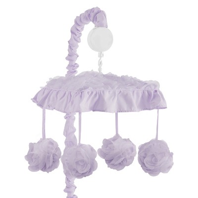 Image of Sweet Jojo Designs Girl Musical Crib Mobile Rose Solid Purple