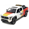 2024 Toyota Tundra TRD Off Road Ed Truck White and Red with TRD Stripes with Sunroof and Wheel Rack 1/24 Diecast Model Car - 2 of 4