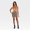 Women's Ruched Velour T-Shirt - A New Day™ - 3 of 4