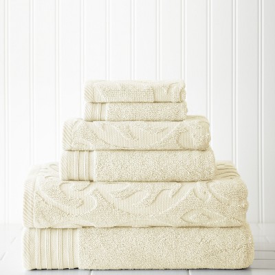 Modern Threads 6 Piece Jacquard Medallion Swirl Towel Set