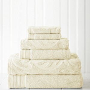 Modern Threads 6 Piece Jacquard Medallion Swirl Towel Set - 1 of 1
