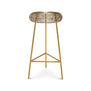 Meridian Furniture,Tuscany Gold Metal Bar Stool - 1 of 4
