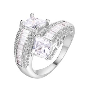 Heather Engagement Statement Ring Womens White Gold Plated Ginger Lyne Collection Size10 - 1 of 4