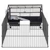 Small Animal Playpen Cage with Water Bottle and Food Bowl,35'' Indoor Rabbit and Guinea Pig Enclosure - LAOTIES - 4 of 4