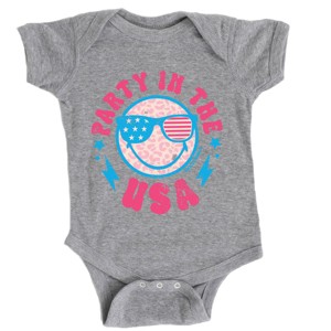 The Juniper Shop SmileyWorld Party In The USA Baby Short Sleeve Bodysuit - 1 of 4