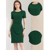Allegra K Women's Business Casual Round Neck Short Sleeve Knit Bodycon Dress - 2 of 4