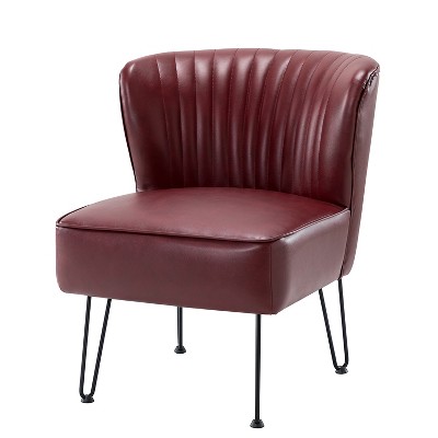 Eustacio Mid-back Vegan Leather Accent Side Chair | Karat Home-TURQUOISE
