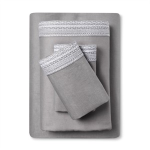 Full 100% Linen Sheet Set Skyline Gray - Fieldcrest