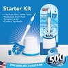 500 BRUSHES -Toilet Bowl Brush w/ Cleaner Dispensing Brush Head, Includes Blue Cleanser Tablets, Replaceable Brush Head & Caddy, STARTER KIT - 4 of 4