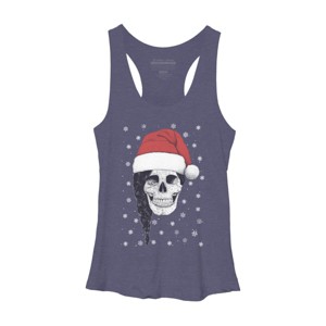 Women's Design By Humans Christmas skull By kodamorkovkart Racerback Tank Top - 1 of 3