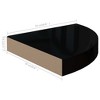 vidaXL Floating Corner Shelves 2 pcs High Gloss Black 9.8"x9.8"x1.5" MDF - 4 of 4