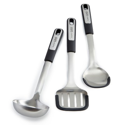 Graphite Stainless Steel 3-Piece Utensil Set with Silicone Heads