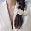 Anna-Kaci 3-Piece Sheer Fabric Rose Flower Hair Clips Set for Elegant Styling 4x1.5in - 3 of 4