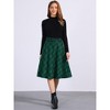 INSPIRE CHIC Women's Tartan Plaid High Waist Belted Vintage A-Line Midi Skirt - 3 of 4