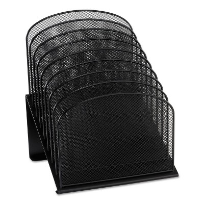 Safco Mesh Desk Organizer Eight Sections Steel 11 1/4 x 10 7/8 x 13 3/4 Black 3258BL