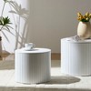 NicBex Nesting Coffee Tables Set of 2, Round Fluted Design with Hidden Storage, Minimalist Accent Table for Living Room lounge - 3 of 4
