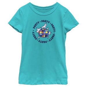 Girl's Fortnite Supply Llama Disco Party T-Shirt - 1 of 4