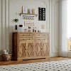 Farmhouse 55" Large Sideboard Buffet Cabinet,4 Drawers and 4 Doors, Kitchen Storage Cabinet with Adjustable Shelf,for Living Room,Dark Brown - 3 of 4