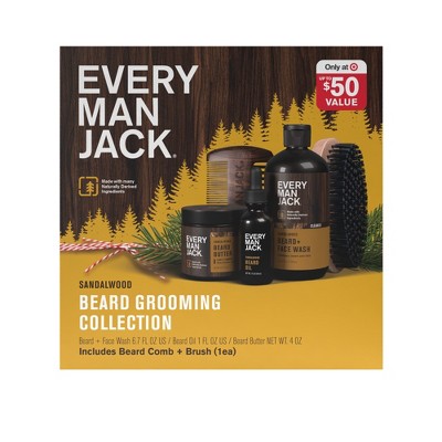 Every Man Jack Sandalwood Holiday Beard Grooming Collection - 4ct