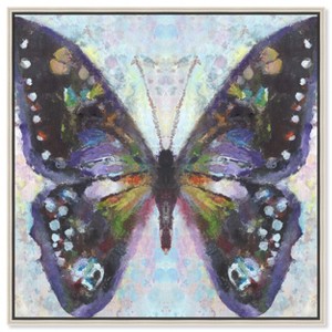 Art Remedy On Her Way Colorful buterfly and flowers wall art Framed - 1 of 4