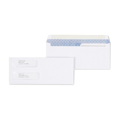 MyOfficeInnovations Gummed Laser Double-Window Security-Tint Envelopes 500/BX 394062