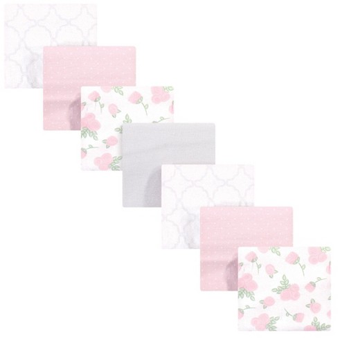 Hudson Baby Infant Girl Cotton Flannel Receiving Blankets Bundle, Pink Rose, One Size - image 1 of 2