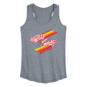 Women's - Hot Wheels - Valentine's You Make My Heart Race Graphic Racerback Tank - 1 of 4