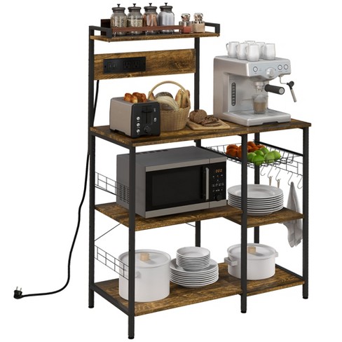 Yaheetech 4-tier Kitchen Storage Rack With 5 S Hooks : Target