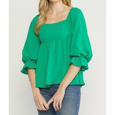 Women's Square Neck Babydoll Top - entro