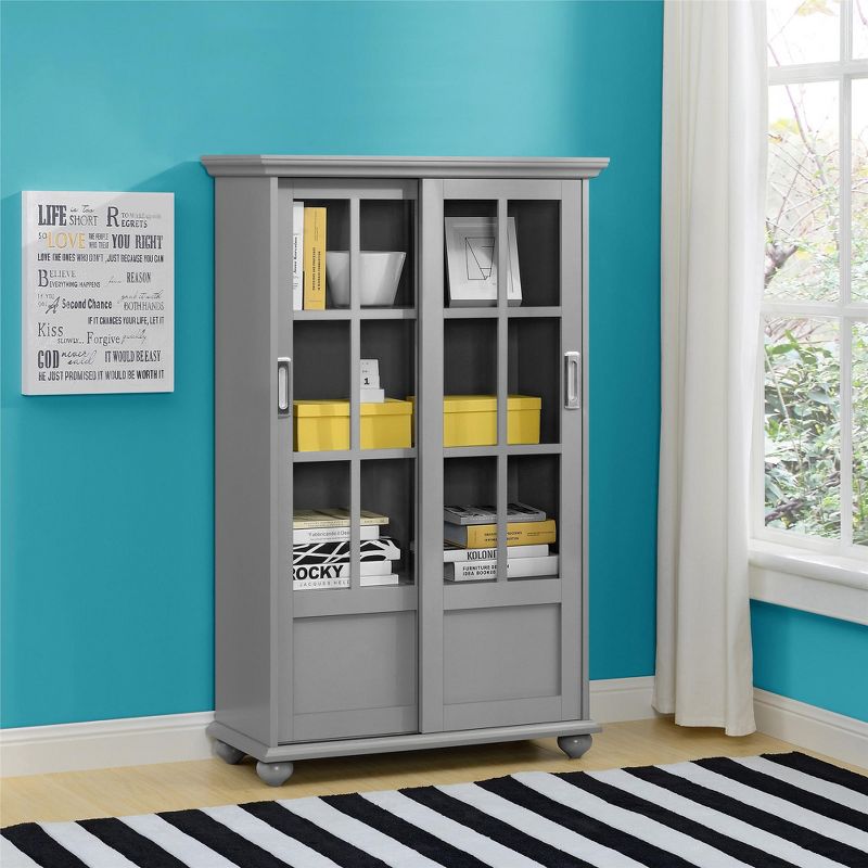 Ameriwood Home Aaron Lane Bookcase with Sliding Glass Doors, 2 of 5
