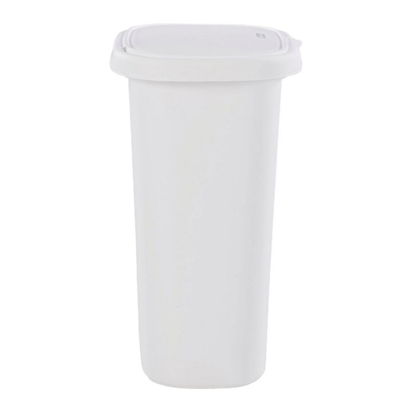 Rubbermaid 13.25 Gallon Rectangular Spring-Top Lid Kitchen Wastebasket Trash Can for Tall Trashbags, White, 4 of 8