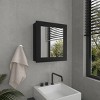 GlasFlength Decorative Wall Mirrors Medicine Cabinet Accent Mirror Wall Mounted Mirror Storage Cabinet for Bathroom Wall, Black, 18.6"*5.7"*20.5" - 2 of 4