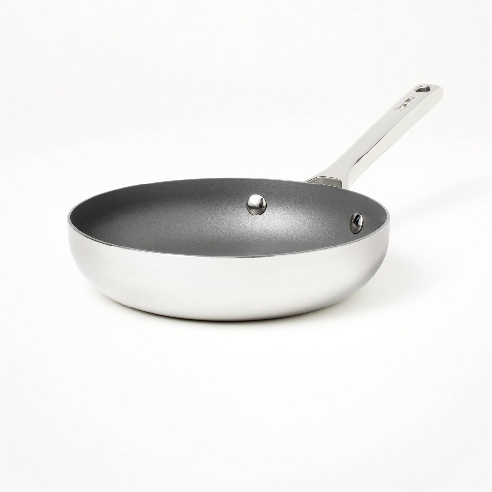 Photos - Pan 8" Nonstick Stainless Steel Fry  Silver - Figmint™