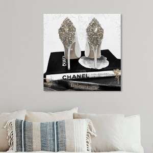 12" x 12" My Trophies Gold Glitter Fashion and Glam Unframed Canvas Wall Art in Black - Oliver Gal: Digital Art for Modern Decor - 1 of 4