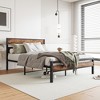 NicBex Full Metal Platform Bed Frame with Wood Headboard,Under Bed Storage,Strong Metal Slats Support,No Box Spring Needed,Easy Assembly,Brown - 2 of 4