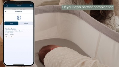Gray and White Polyester Smart Swivel Baby Bassinet