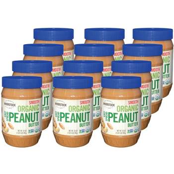 Woodstock Foods Smooth Organic Easy Spread Peanut Butter - Case of 12/35 oz