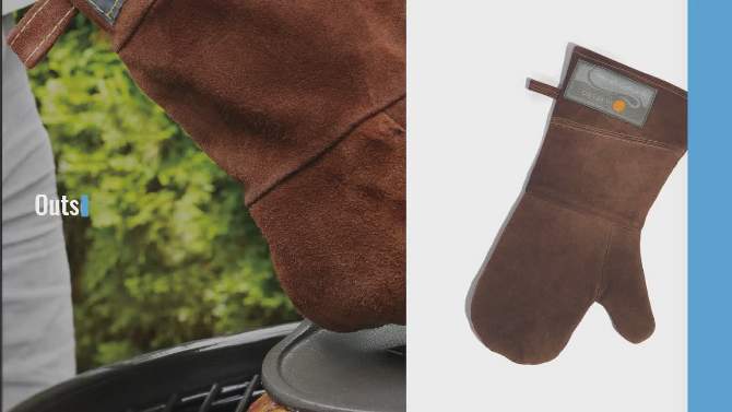 15&#34; Leather Grill Mitt Brown - Outset, 2 of 8, play video