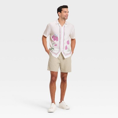 Мужские рубашки Goodfellow & Co Men's Short Sleeve Camp Collar Shirt - Goodfellow & Co™ White XL — фото 3