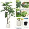 5FT Artificial Monstera Deliciosa Plant - Lifelike Fake Tropical Palm Tree, Real Touch Potted Foliage for Home Office, Housewarming Gift - 3 of 4