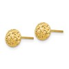 Black Bow Jewelry 6mm Diamond Cut Puffed Circle Post Earrings in 14k Yellow Gold - 2 of 4