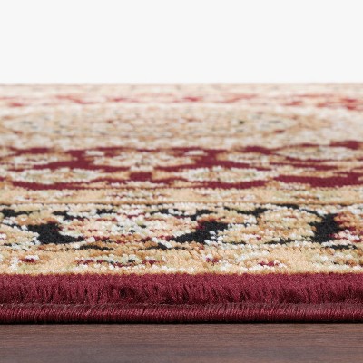 Burgundy Synthetic Medallion Reversible Runner Rug 2'7" x 6'