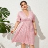 Clearlove Plus Size Dresses for Curvy Women Floral Sleeves Tiered Layers Casual Mini Dress with Pocket - 2 of 4