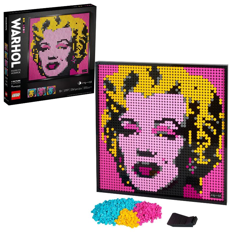 LEGO Art Andy Warhol&#39;s Marilyn Monroe Collectible Canvas Art Set Building Kit for Adults 31197, 1 of 12